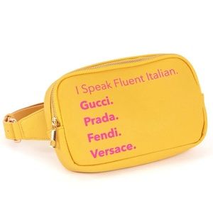 Brand New with Tags - LATC Yellow 'Fluent Italian' Franny Fanny Pack/ Bum Bag
